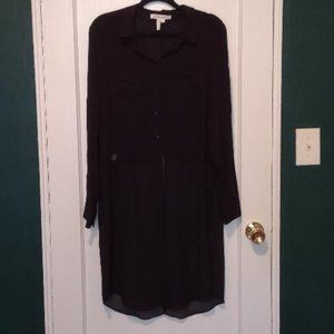 BCBGeneration Long Partially Sheer Blouse Size M